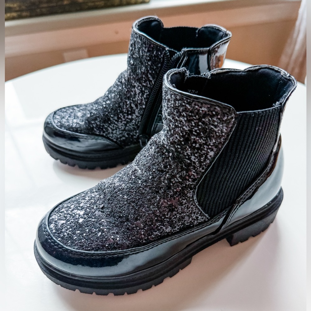 Mix No. 6 Lil Hailey Combat Boot - black glitter